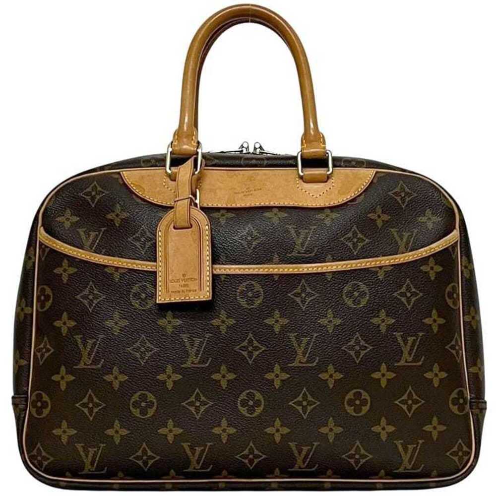 LOUIS VUITTON Authentic Brown Monogram Leather Deauville Boston Bag - Picture 2 of 11